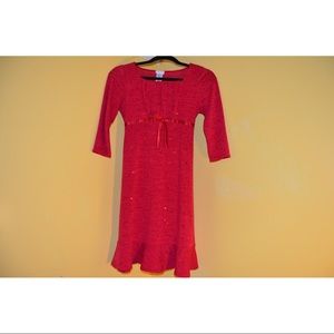 Formal red dress with sparkles